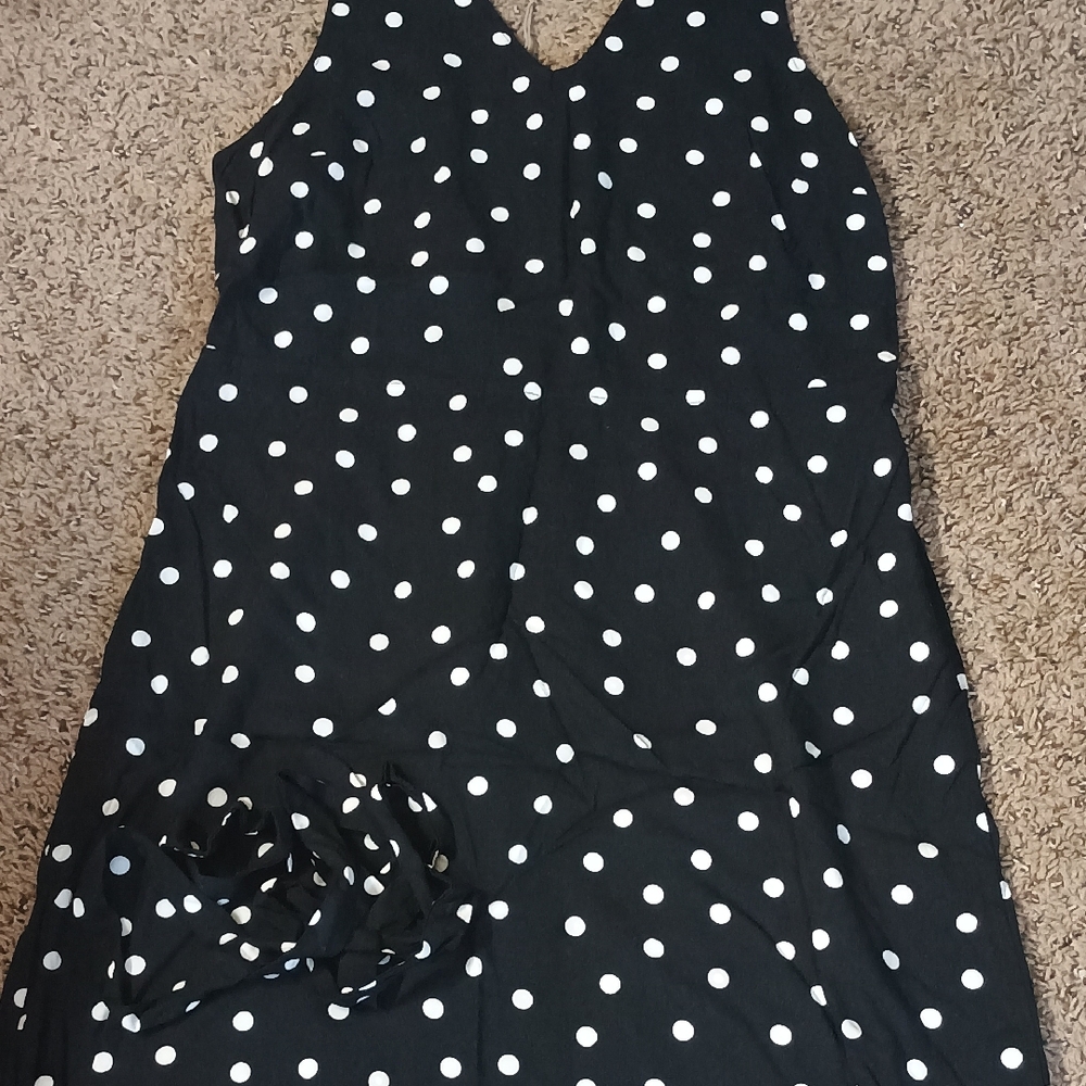a new day Black and White Polka Dot High Low Dress